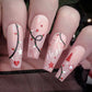 Ladies Ballet Fake Nails Set with Simple Pure Desire Christmas Style - christmas simple pure ballet fake nails desire
