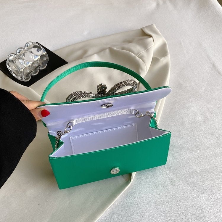 Ladies Bow Handbag with Polyester Suitcase and Sandwich Pocket Design - Teleplus ladies bow handbag