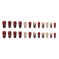 Ladies Cherry Red Nail Stickers with Glue for Bridal Manicure - gold powder wine red bridal manicure