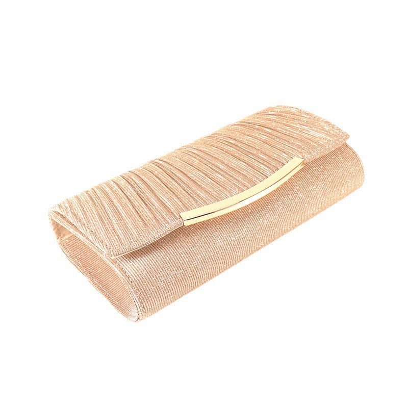 Ladies Dinner Bag with Solid Color Flap Chain Crossbody Clam shell Style - Teleplus ladies dinner bag solid color flap