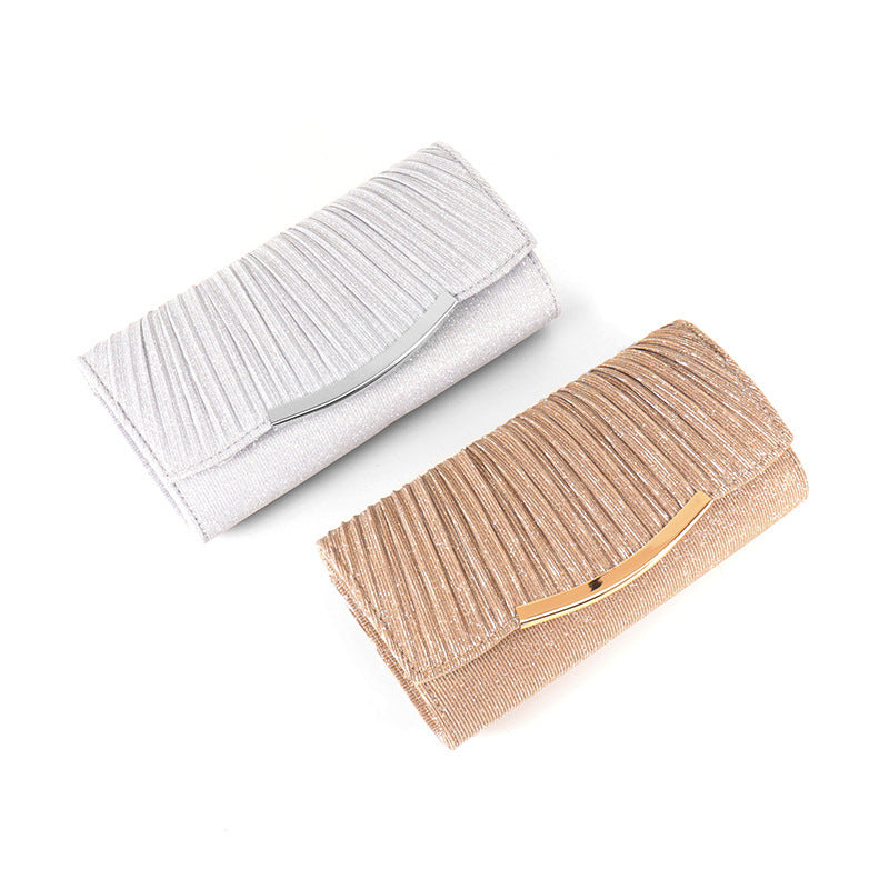 Ladies Dinner Bag with Solid Color Flap Chain Crossbody Clam shell Style - Teleplus ladies dinner bag solid color flap