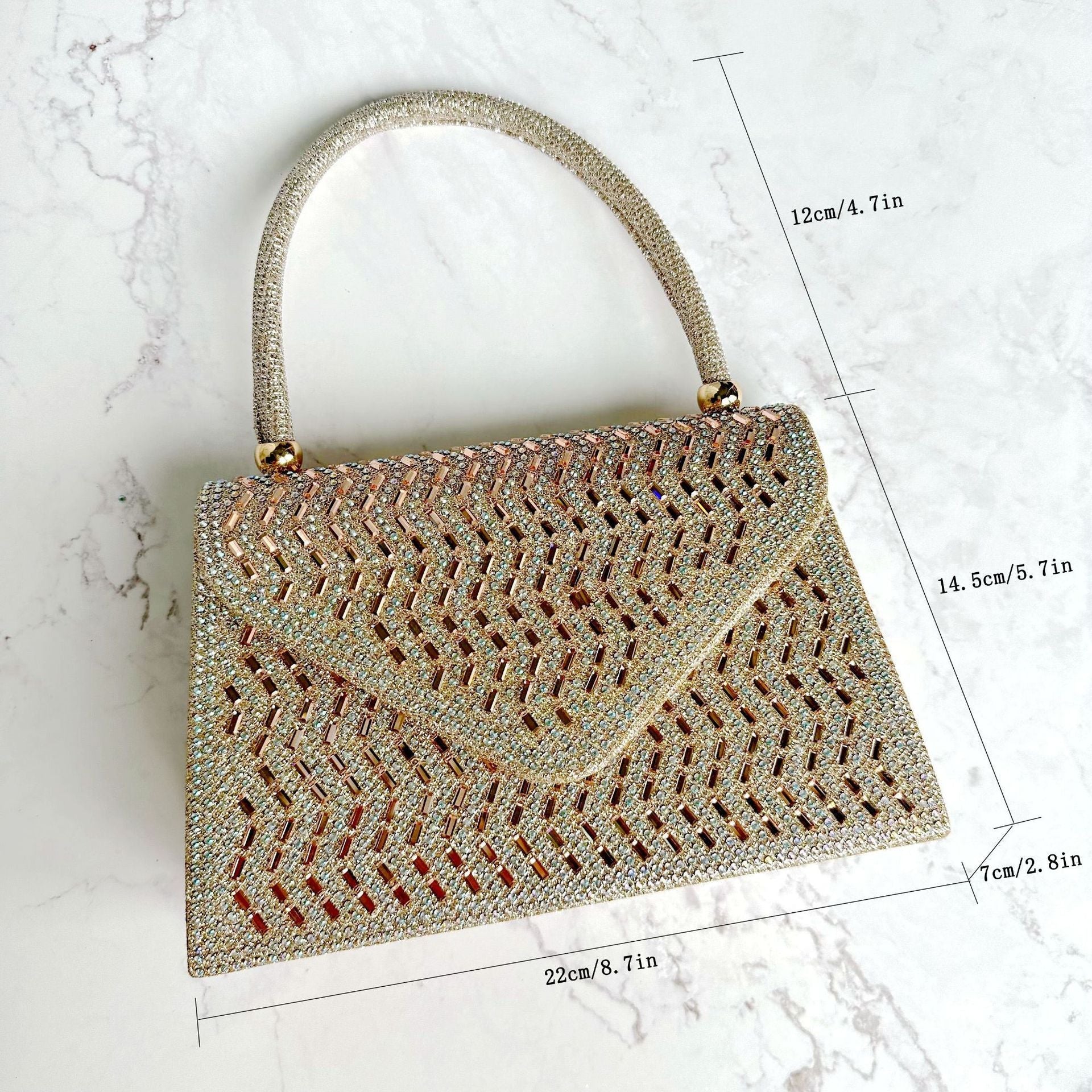 Ladies Hand Bag with Rhinestone Dinner Style Nylon Suitcase for the United States - ladies hand bag rhinestone dinner