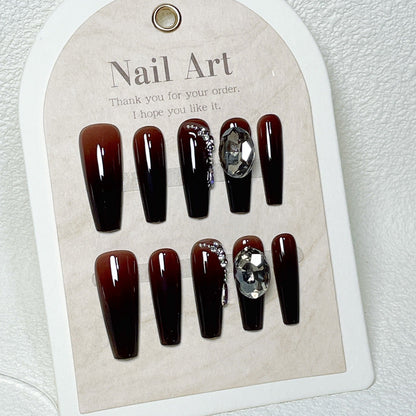 Ladies Long Wear-Resistant Nail Time Ashes Gradient Black Manicure Kit - Teleplus Nails with and nail time ashes