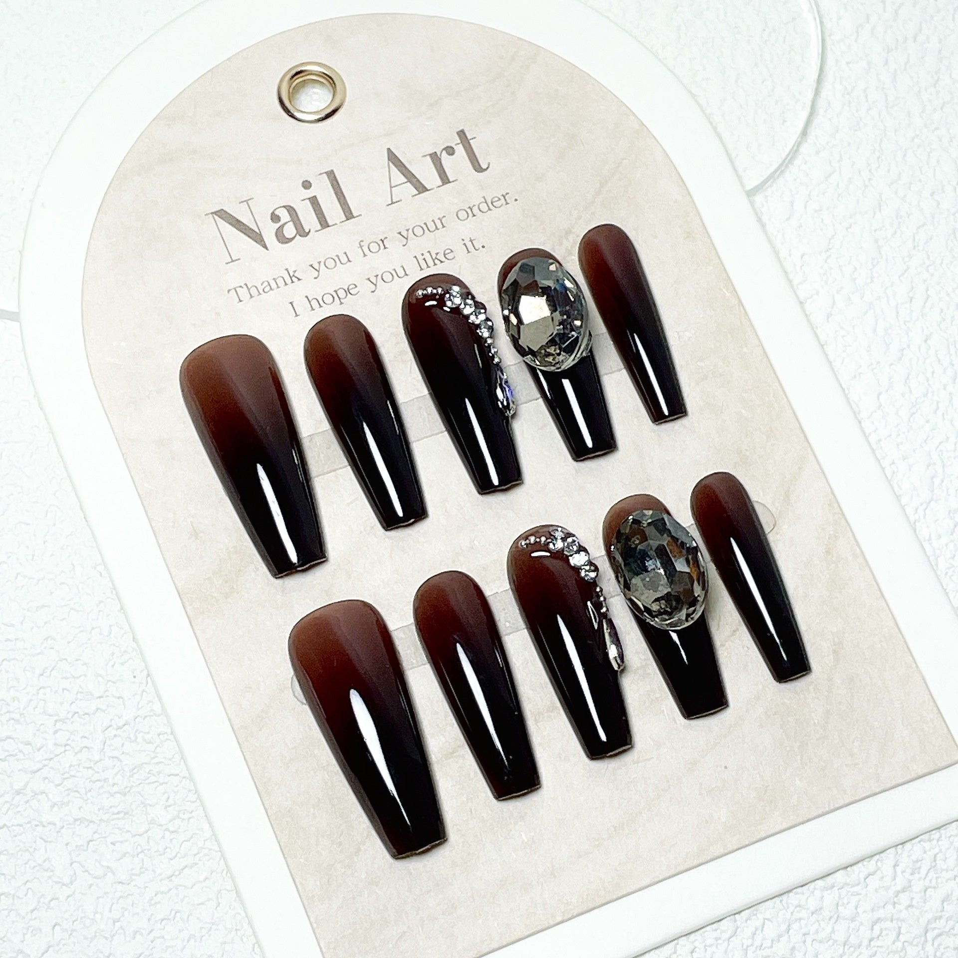 Ladies Long Wear-Resistant Nail Time Ashes Gradient Black Manicure Kit - Teleplus Nails with and nail time ashes