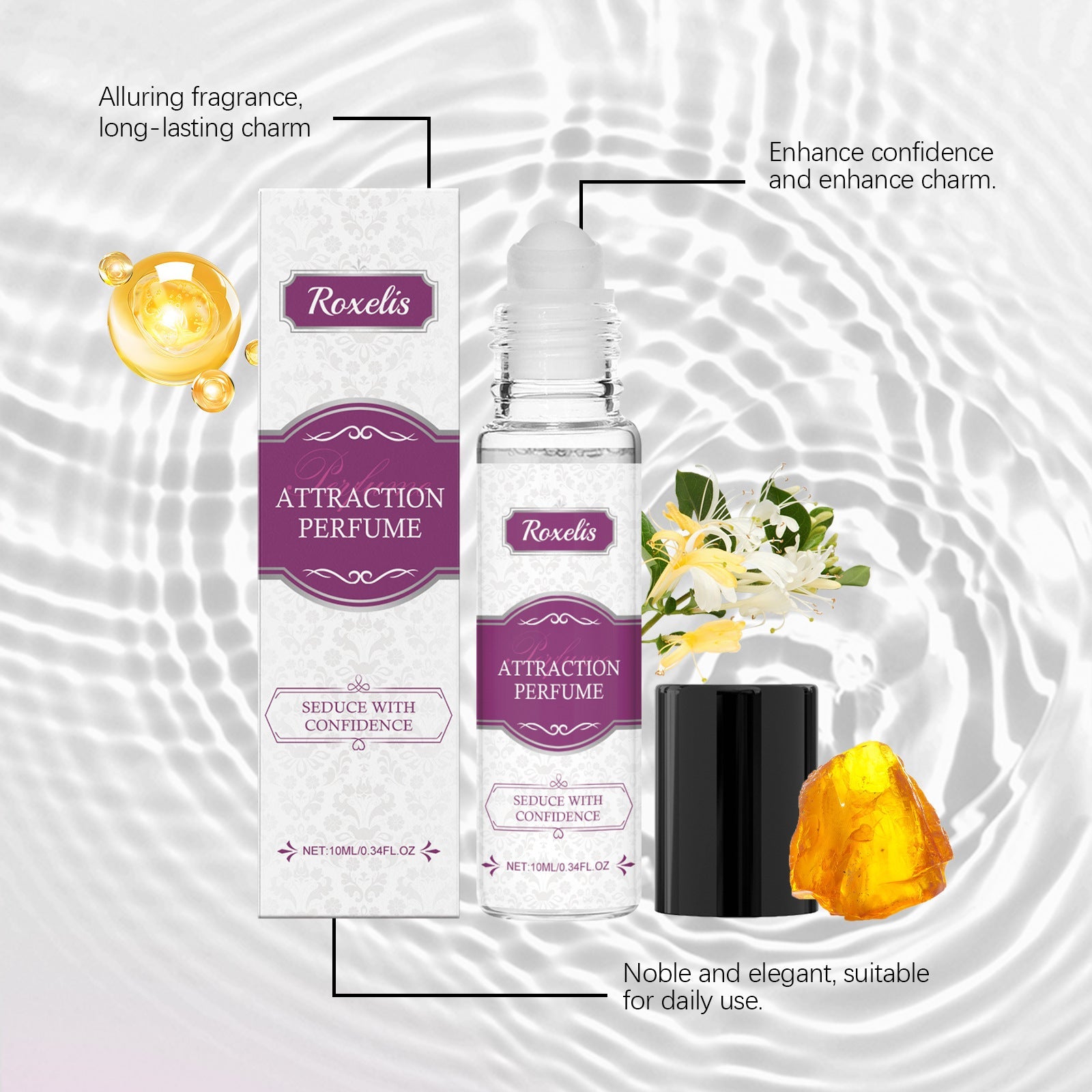 Lady Charm Amber Perfume Ball Natural Fragrance Atmosphere Portable 10ml - natural fragrance atmosphere lady charm