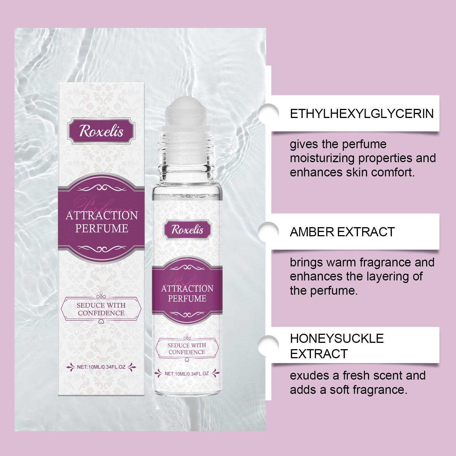 Lady Charm Amber Perfume Ball Natural Fragrance Atmosphere Portable 10ml - natural fragrance atmosphere lady charm