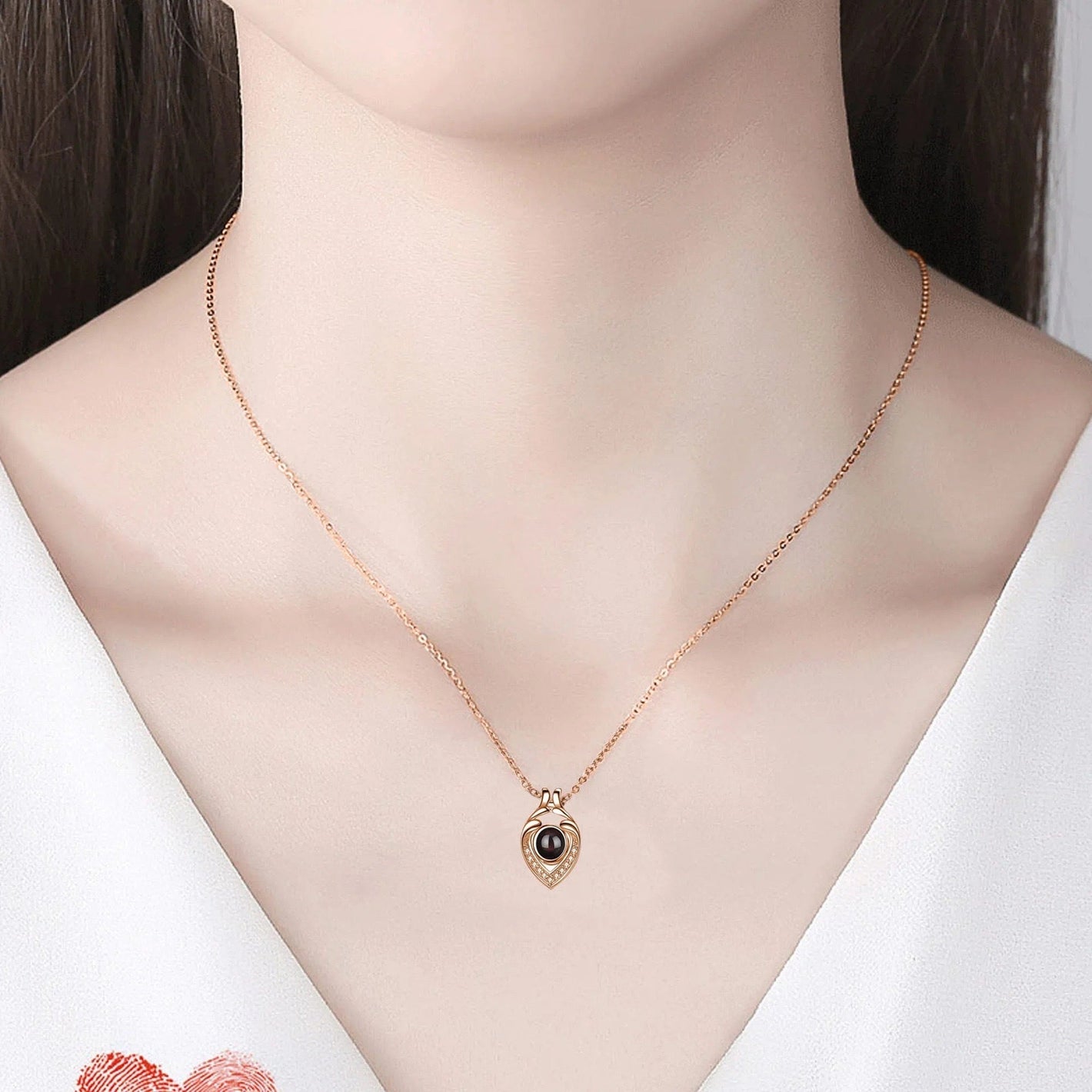 Memory Clavicle Chain Lady Language Love Gold Plated Necklace - lady language love memory clavicle chain