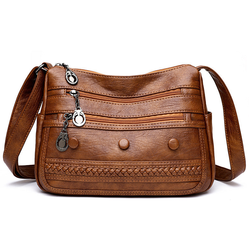 Lady Mom Shoulder Bag with Sandwich Pocket in Multiple Colors - lady mom shoulder bag