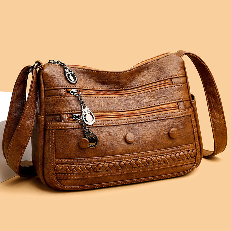 Lady Mom Shoulder Bag with Sandwich Pocket in Multiple Colors - lady mom shoulder bag