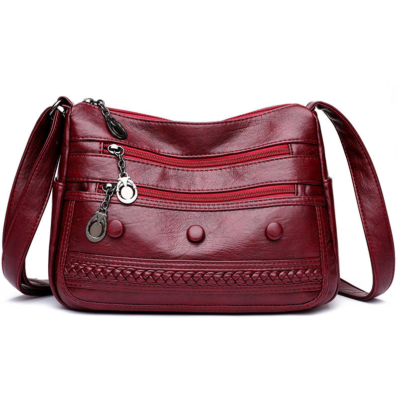 Lady Mom Shoulder Bag with Sandwich Pocket in Multiple Colors - lady mom shoulder bag