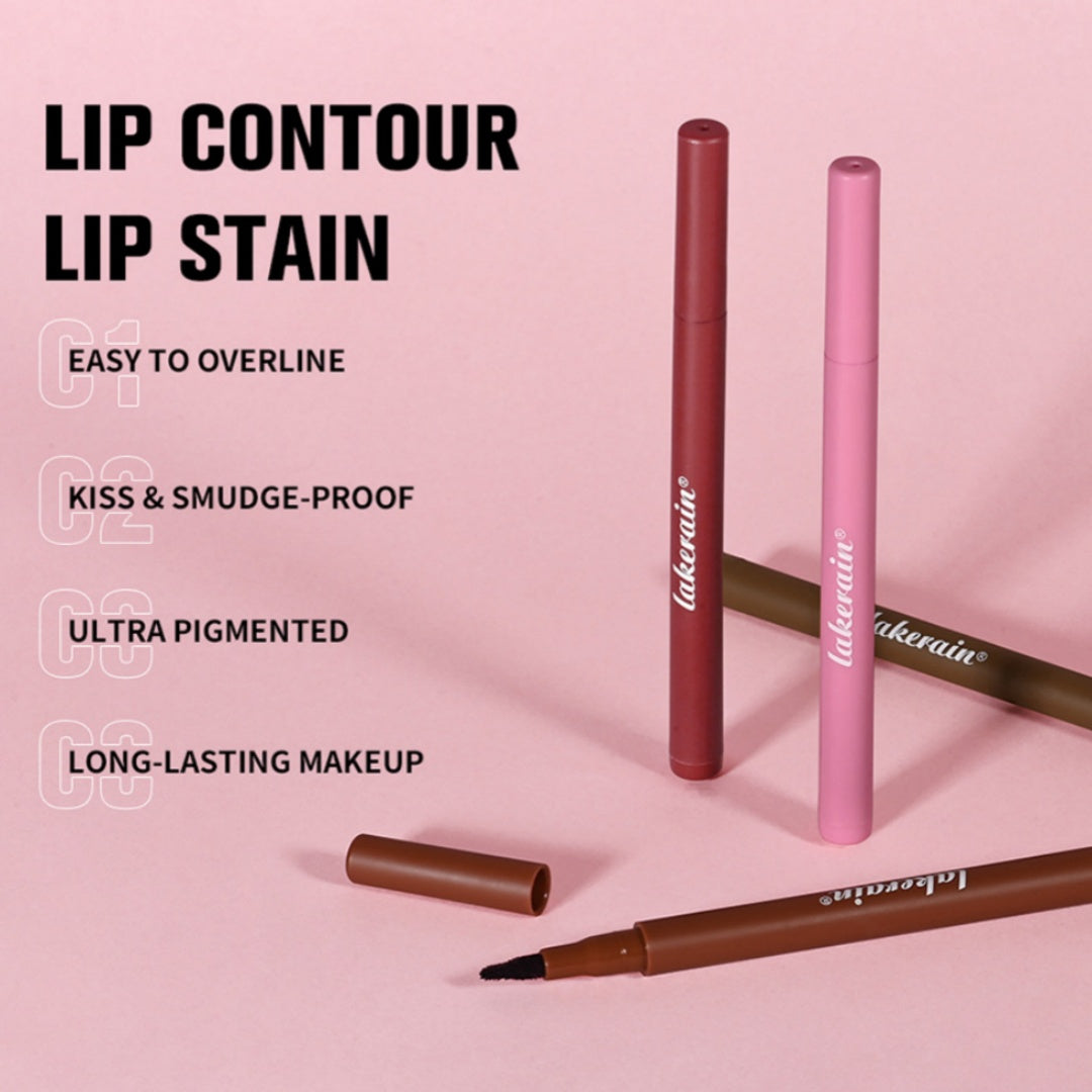 Lakerain Lip Liner Long Lasting Waterproof Pencil in Soft Pink and Rosewood - lip liner lakerain lipstick