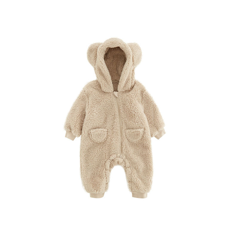 Lambswool Baby Jumpsuit Outer Wear - Cozy Lambswool Jumpsuit for Tiny Adventures