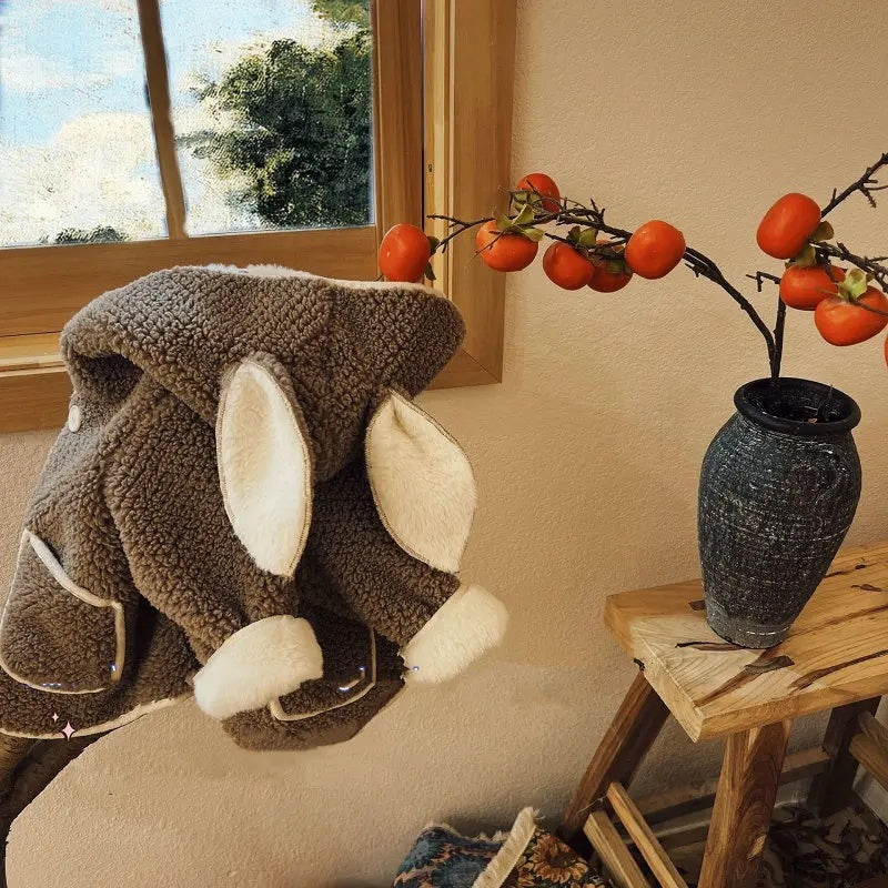 Lambswool Hooded Vest for Men and Women Fashionable Outerwear Beagle Cartoon - Teleplus lambswool hooded vest