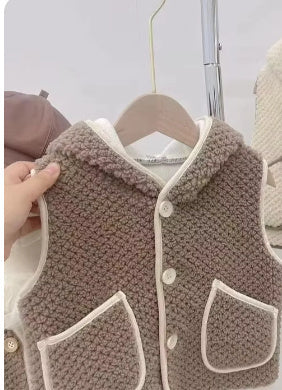 Lambswool Hooded Vest for Men and Women Fashionable Outerwear Beagle Cartoon - Teleplus lambswool hooded vest