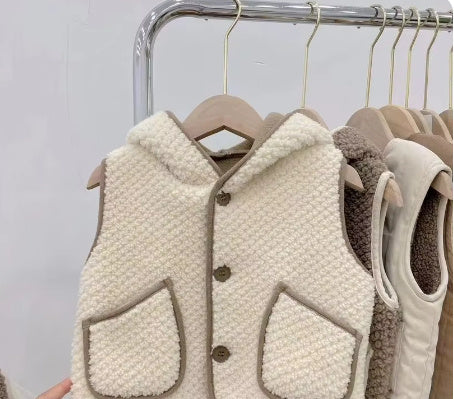 Lambswool Hooded Vest for Men and Women Fashionable Outerwear Beagle Cartoon - Teleplus lambswool hooded vest