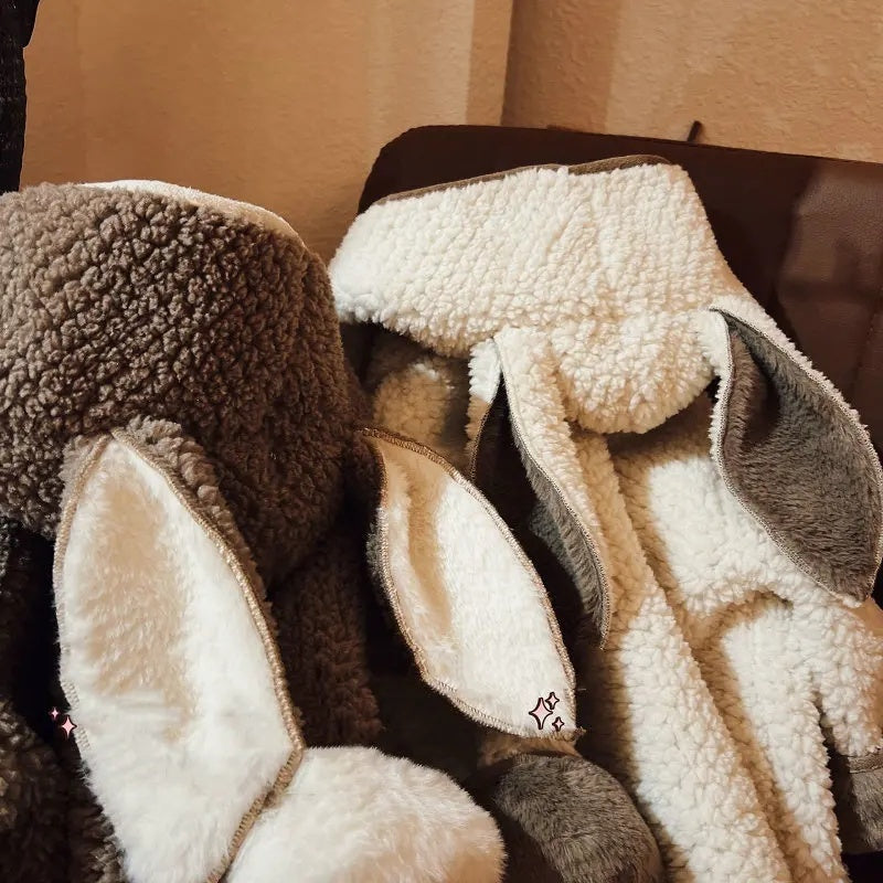 Lambswool Hooded Vest for Men and Women Fashionable Outerwear Beagle Cartoon - Teleplus lambswool hooded vest