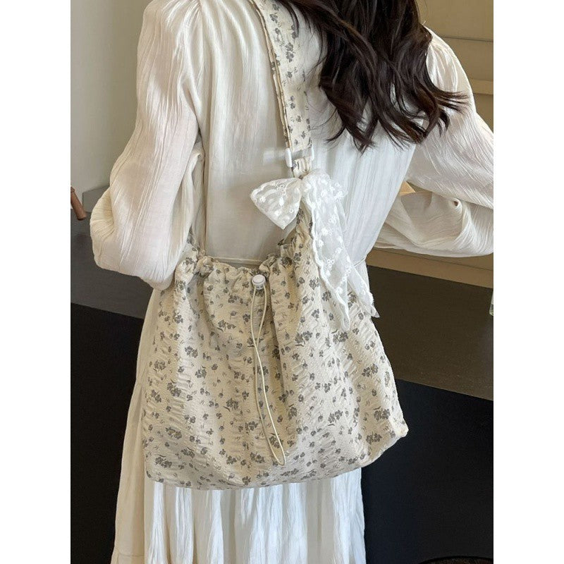 Large Capacity Canvas Bag for Leisure and Travel with Beautiful Flower Design - canvas bag large capacity leisure