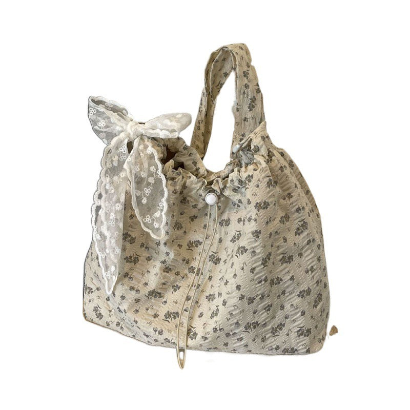 Large Capacity Canvas Bag for Leisure and Travel with Beautiful Flower Design - canvas bag large capacity leisure