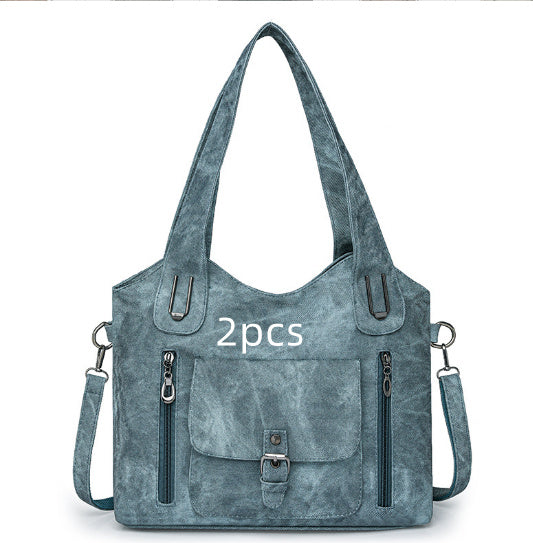 Large Capacity Casual Ladies Bag Crossbody Portable Suitcase with Retro Design - large capacity casual ladies bag