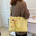 Large Capacity Commuter Shoulder Bag with Synthetic Leather and Multiple Pockets - Teleplus commuter bag large capacity