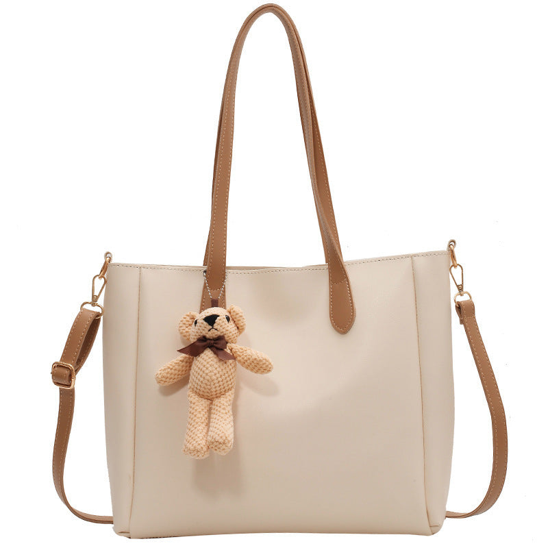 Large Capacity Commuter Shoulder Bag with Synthetic Leather and Multiple Pockets - Teleplus commuter bag large capacity