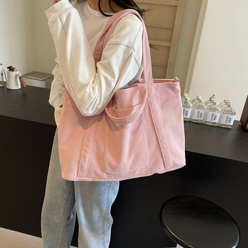 Large Capacity Corduroy Bag Women Casual Crossbody Suitcase for Fashion Personalities - Teleplus fashion personality