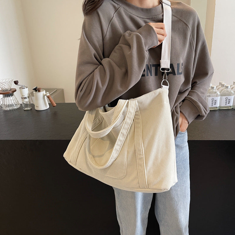 Large Capacity Corduroy Bag Women Casual Crossbody Suitcase for Fashion Personalities - Teleplus fashion personality