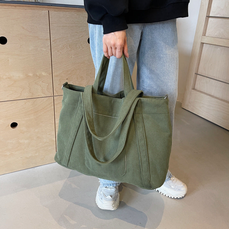 Large Capacity Corduroy Bag Women Casual Crossbody Suitcase for Fashion Personalities - Teleplus fashion personality