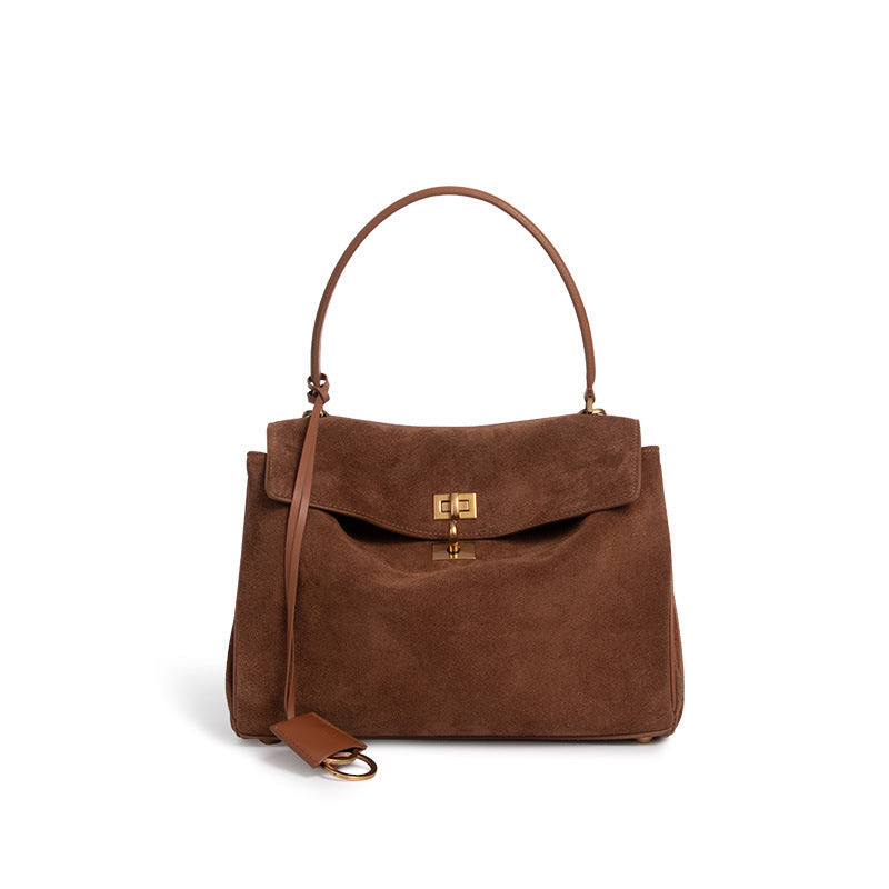 Large Capacity Cow Split Leather Shoulder Bag for Commuters in Various Sizes - Commuter Men and Women large capacity