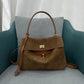 Large Capacity Cow Split Leather Shoulder Bag for Commuters in Various Sizes - Commuter Men and Women large capacity