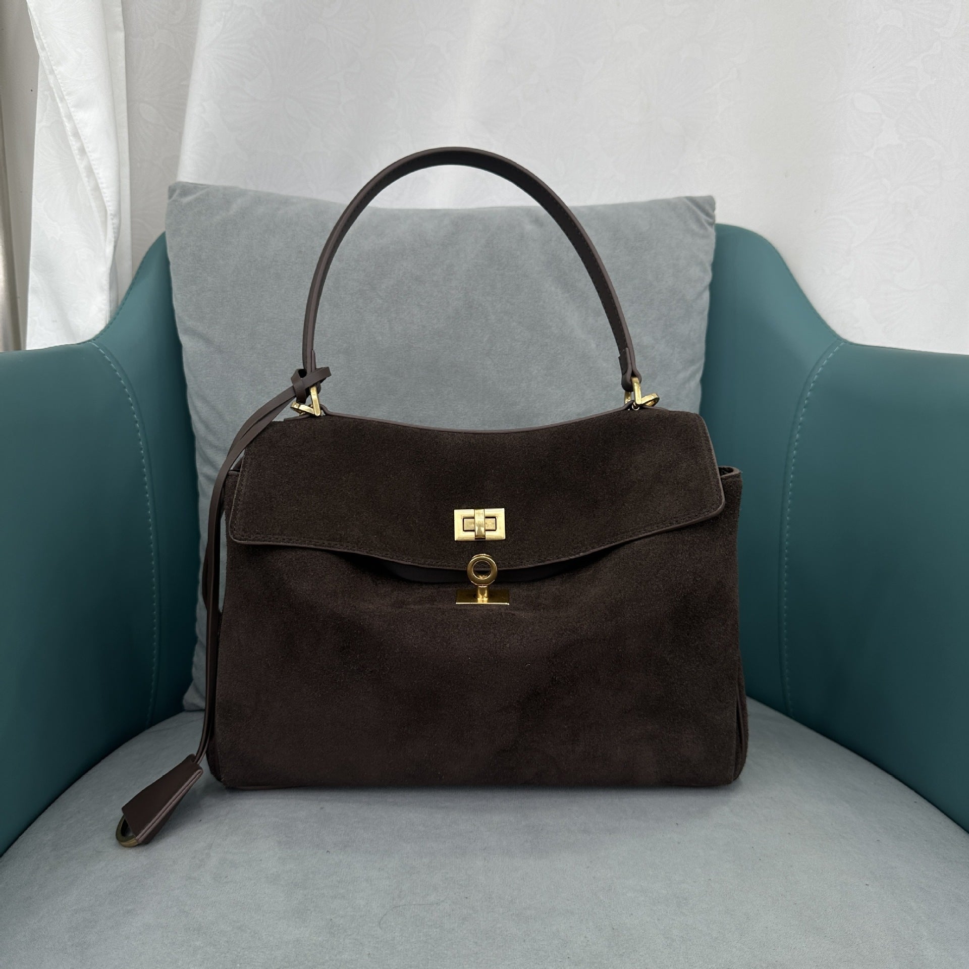 Large Capacity Cow Split Leather Shoulder Bag for Commuters in Various Sizes - Commuter Men and Women large capacity