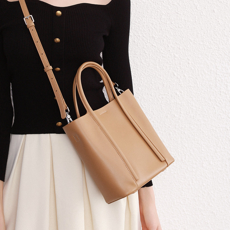 Large Capacity Cowhide Work Shoulder Bag for Daily Commute - Teleplus portable cowhide work commute large capacity