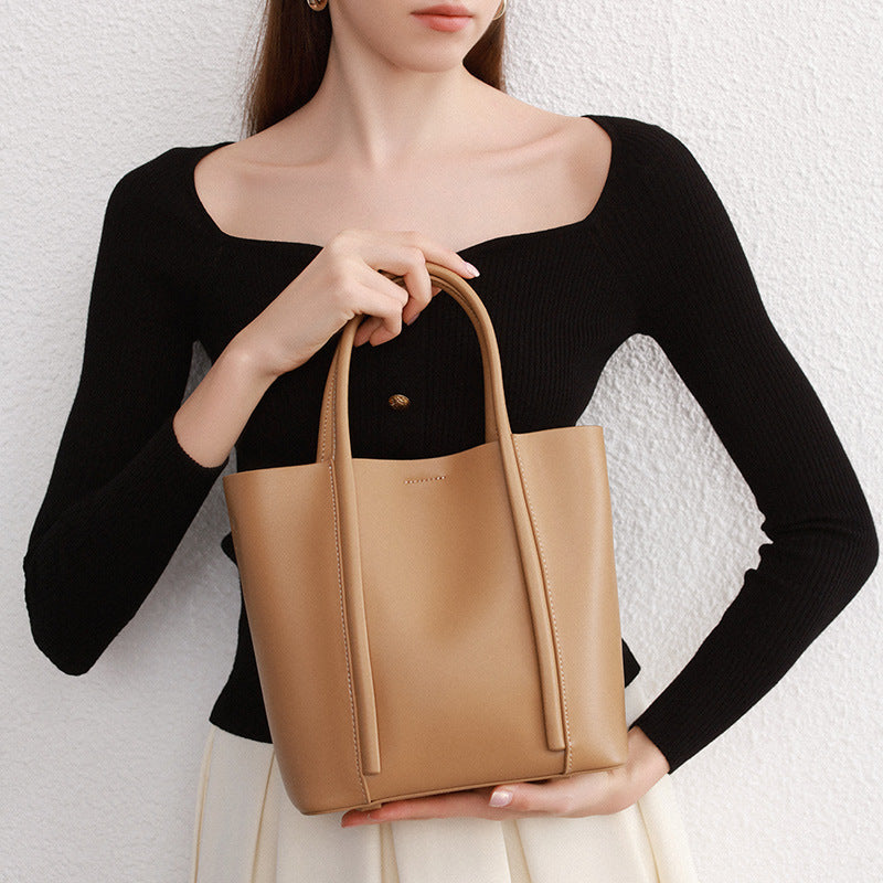 Large Capacity Cowhide Work Shoulder Bag for Daily Commute - Teleplus portable cowhide work commute large capacity