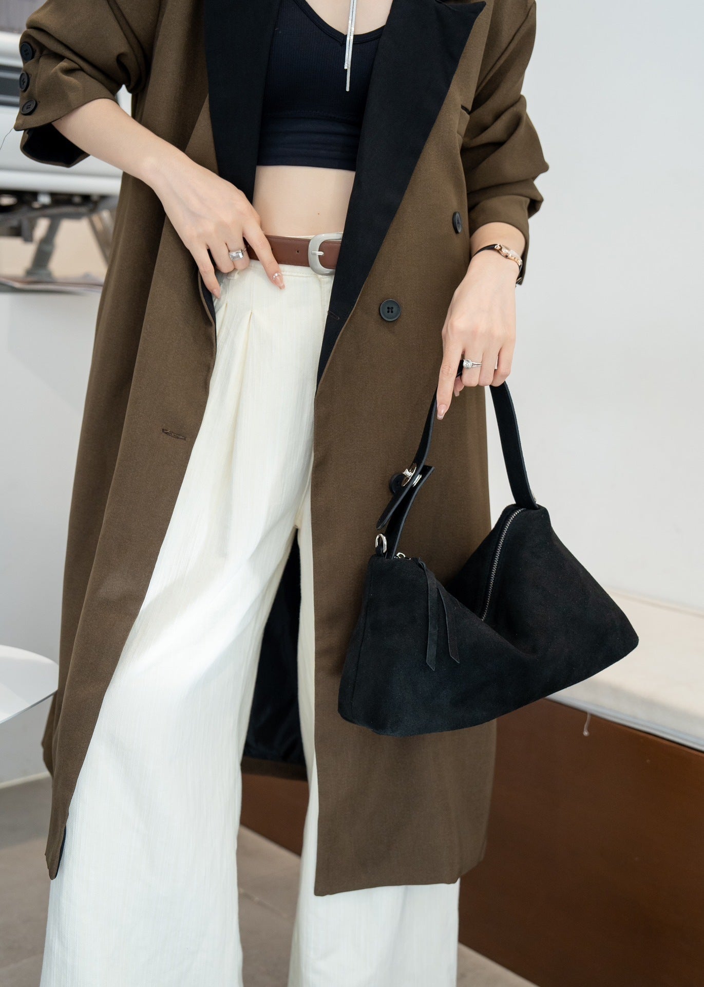 Large Capacity Crossbody Bag with Genuine Leather in Multiple Colors - for Korean Fashion korean fashion simple large