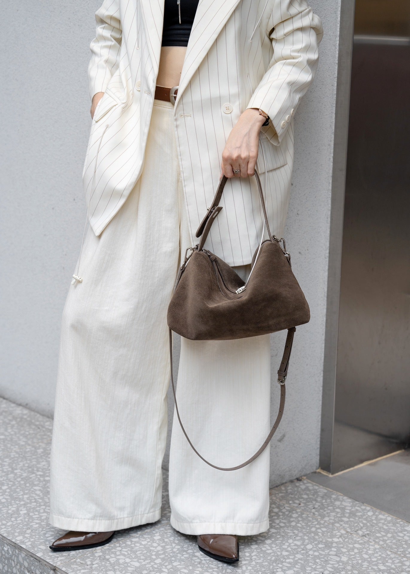 Large Capacity Crossbody Bag with Genuine Leather in Multiple Colors - for Korean Fashion korean fashion simple large