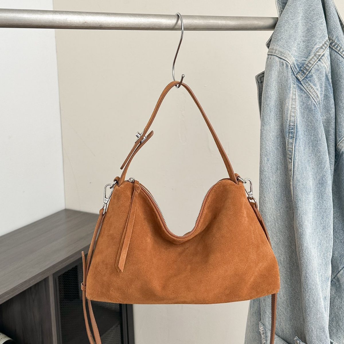 Large Capacity Crossbody Bag with Genuine Leather in Multiple Colors - for Korean Fashion korean fashion simple large