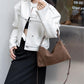 Large Capacity Crossbody Bag with Genuine Leather in Multiple Colors - for Korean Fashion korean fashion simple large