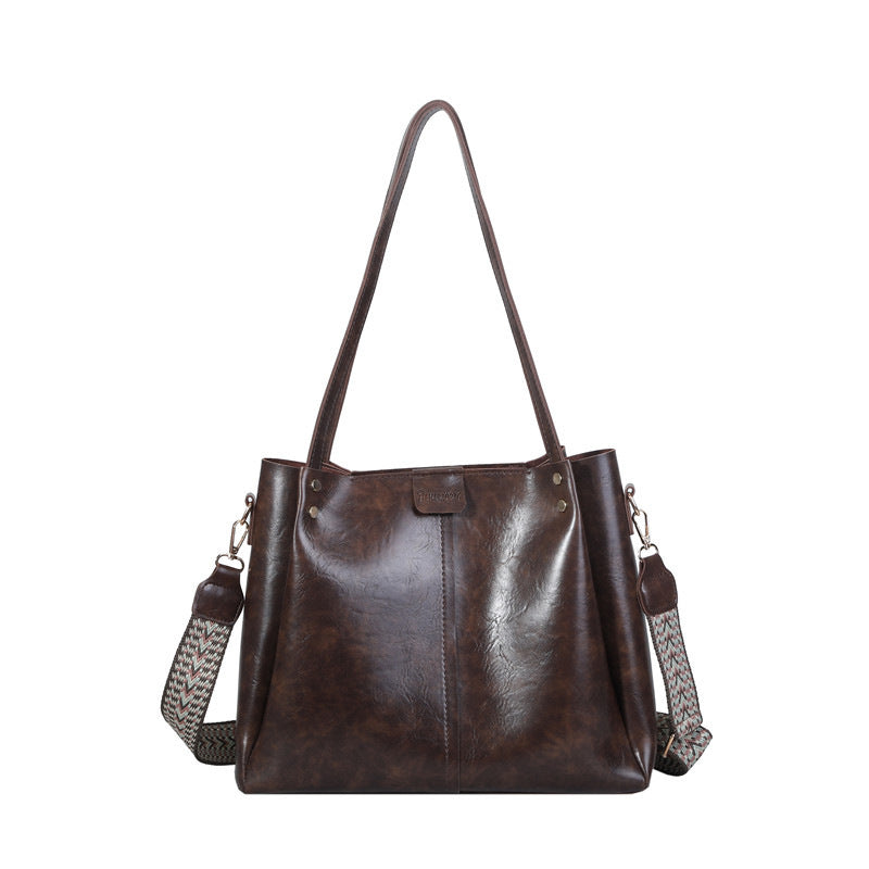 Large Capacity Crossbody Bag with Retro Patchwork Design - Teleplus large capacity crossbody retro patchwork