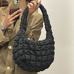 Large Capacity Crossbody Bag with Rhombus Pleated Design and Sandwich Pocket - large capacity crossbody rhombus pleated