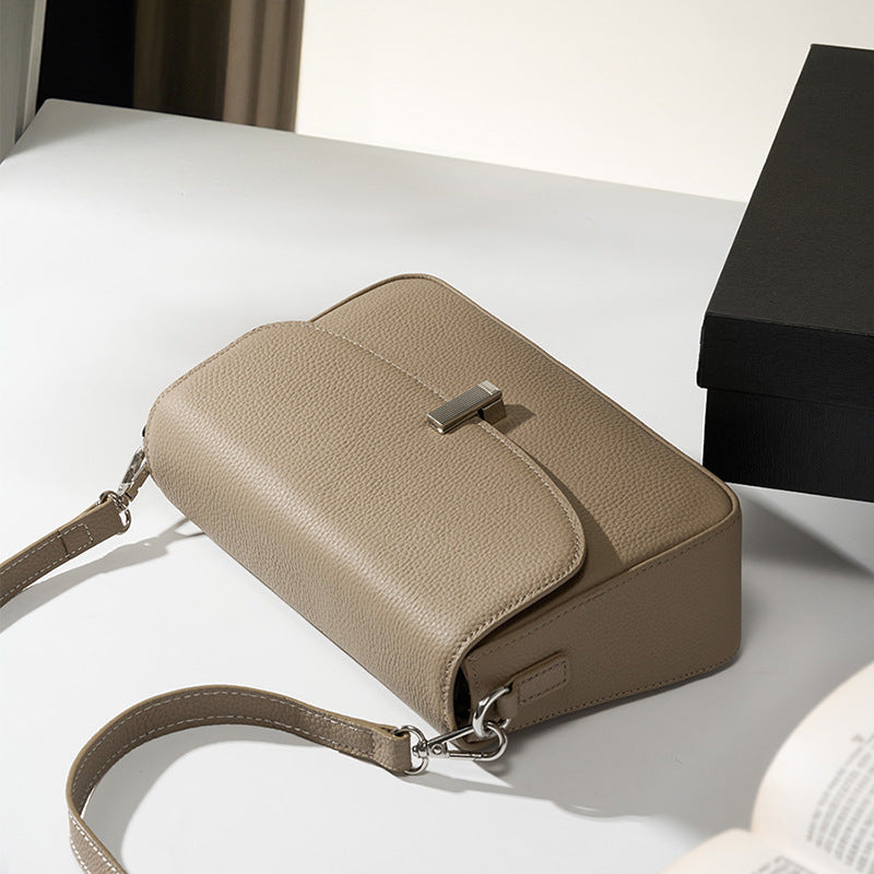 Large Capacity Genuine Leather Crossbody Bag with Inner Mobile Phone Pocket - Teleplus for Men large capacity genuine