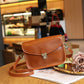 Large Capacity Genuine Leather Messenger Bag with Sunset Yellow and Brown Tones - High Sense messenger bag large