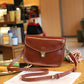 Large Capacity Genuine Leather Messenger Bag with Sunset Yellow and Brown Tones - High Sense messenger bag large