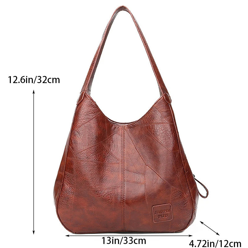 Large Capacity Leather Bag in Black or Brown with Genuine Finish - for Men bag leather large capacity marble