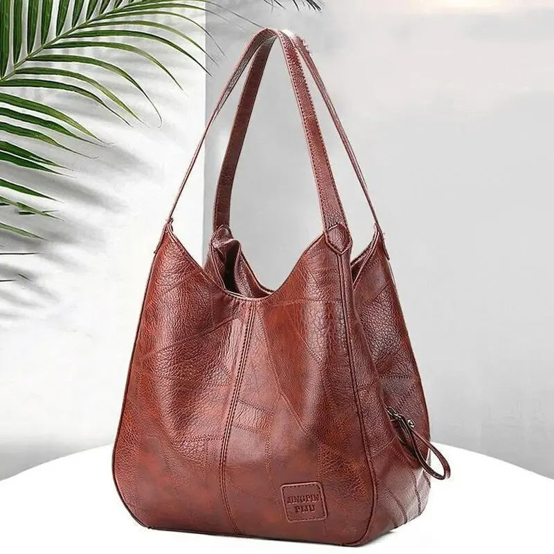 Large Capacity Leather Bag in Black or Brown with Genuine Finish - for Men bag leather large capacity marble