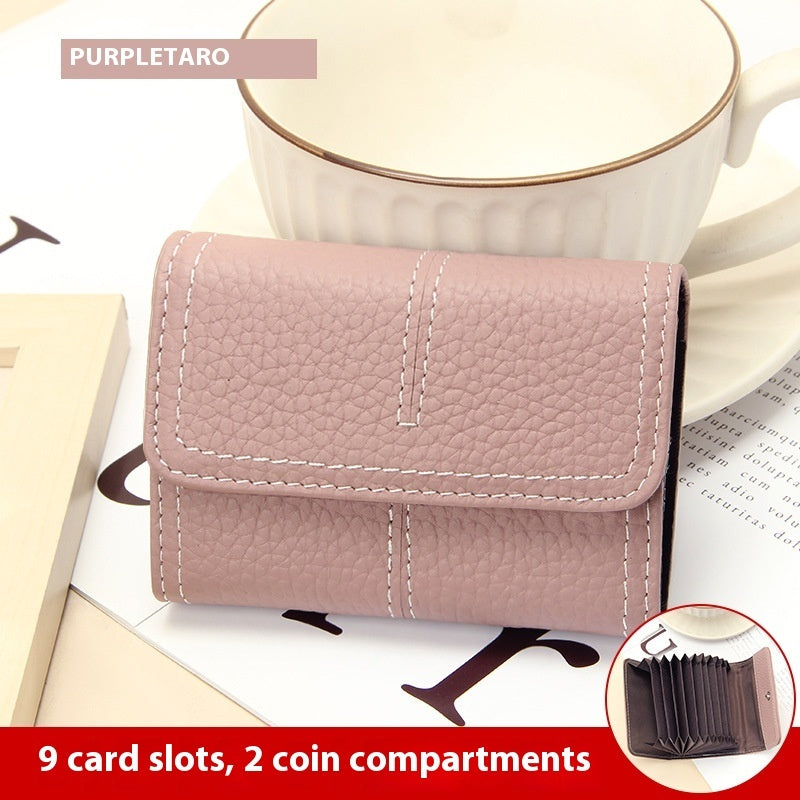 Large Capacity Leather Card Holder in Multiple Colors with Layer Cowhide Finish - for Certificates layer cowhide card