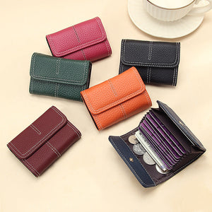 Large Capacity Leather Card Holder in Multiple Colors with Layer Cowhide Finish - for Certificates layer cowhide card