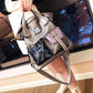 Large Capacity Leisure Trendy Women’s Backpack with Genuine Leather and Retro Style - large capacity leisure trendy bag