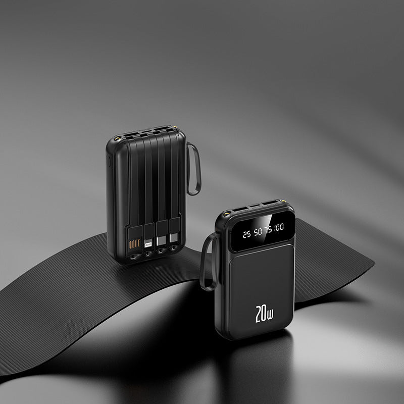 Large Capacity Mini Power Bank with Cable and Compact Design - Teleplus cable power bank large capacity mini