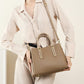 Large Capacity Mom Bag with Khaki Polyester Cotton and Genuine Leather Details - large capacity mom bag