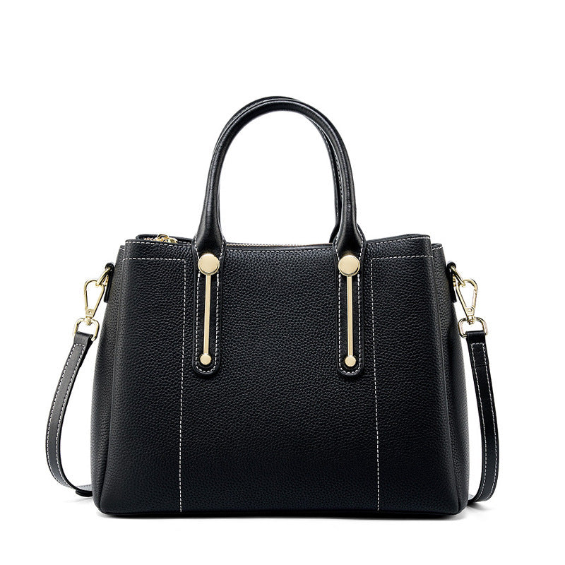 Large Capacity Mom Bag with Khaki Polyester Cotton and Genuine Leather Details - large capacity mom bag